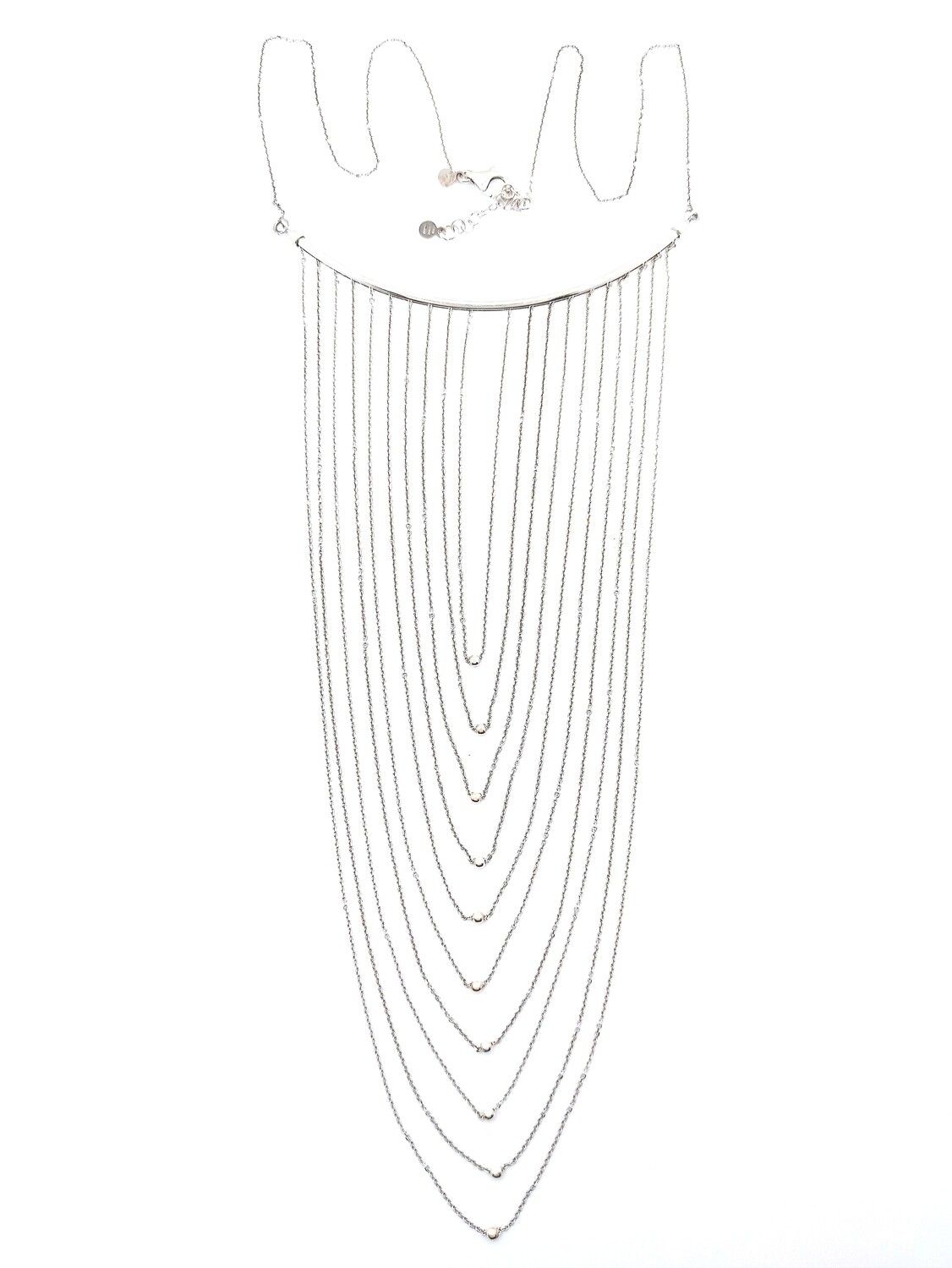 Silver 925 long 10 chain design necklace