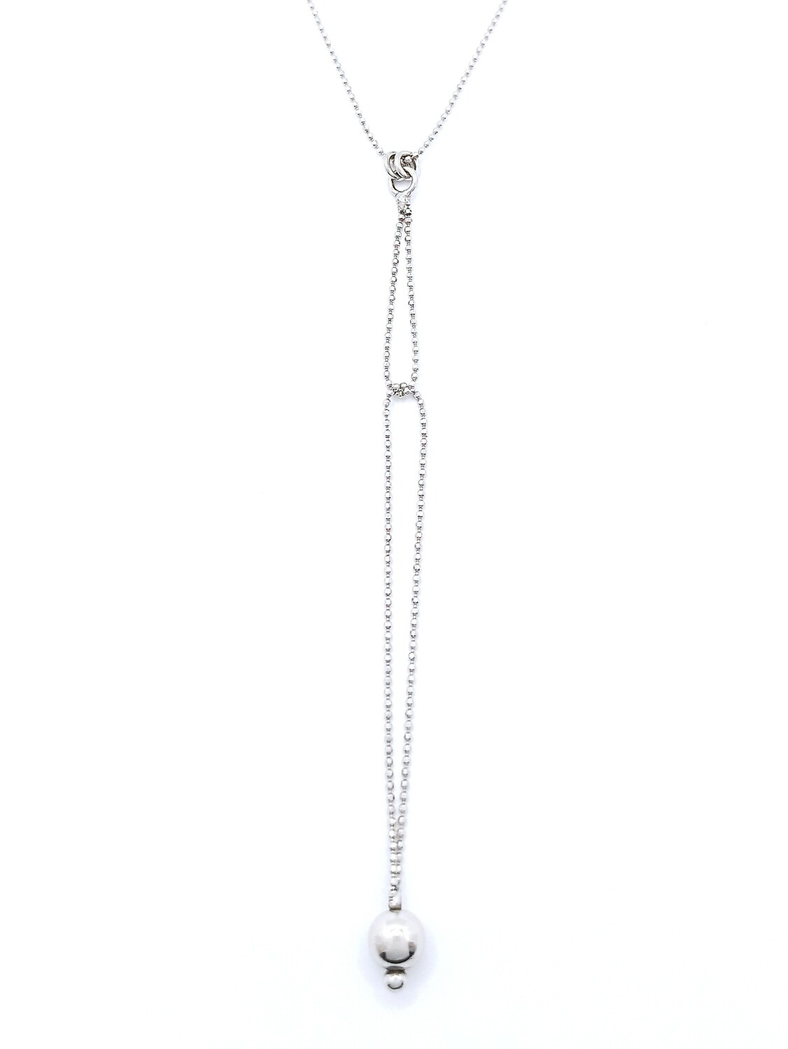 Silver 925 modern rose or white gold necklace, COLOR: White gold plated
