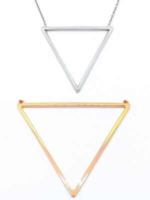 Silver 925 big triangle rose or white necklace