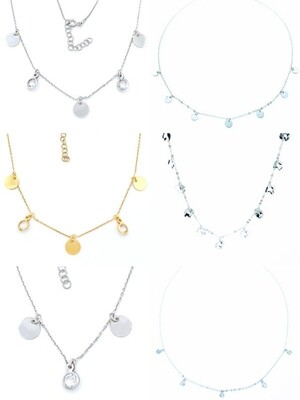 Silver 925 round pennie coin necklace