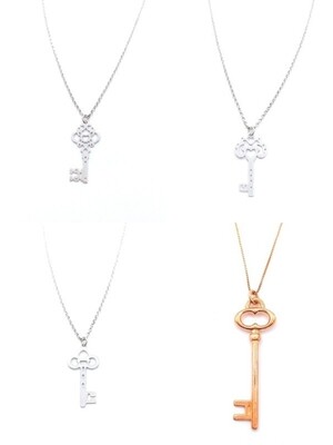 Silver 925 solid key necklace