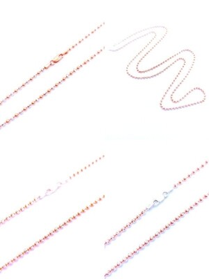 Silver 925 2 color ball design necklace