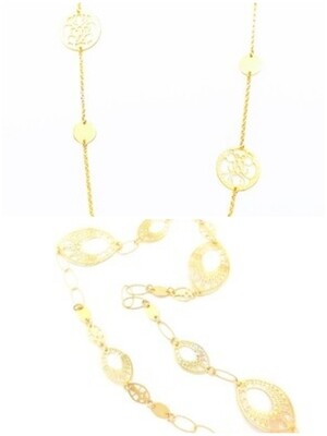 Silver 925 long gold diamond scratch necklace