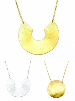 Silver 925 diamond scratch surface necklace