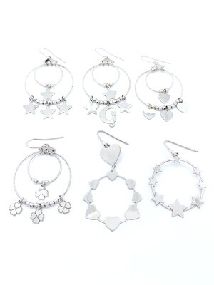 Silver 925 four-leaf clover (Quadrifoglio) earring