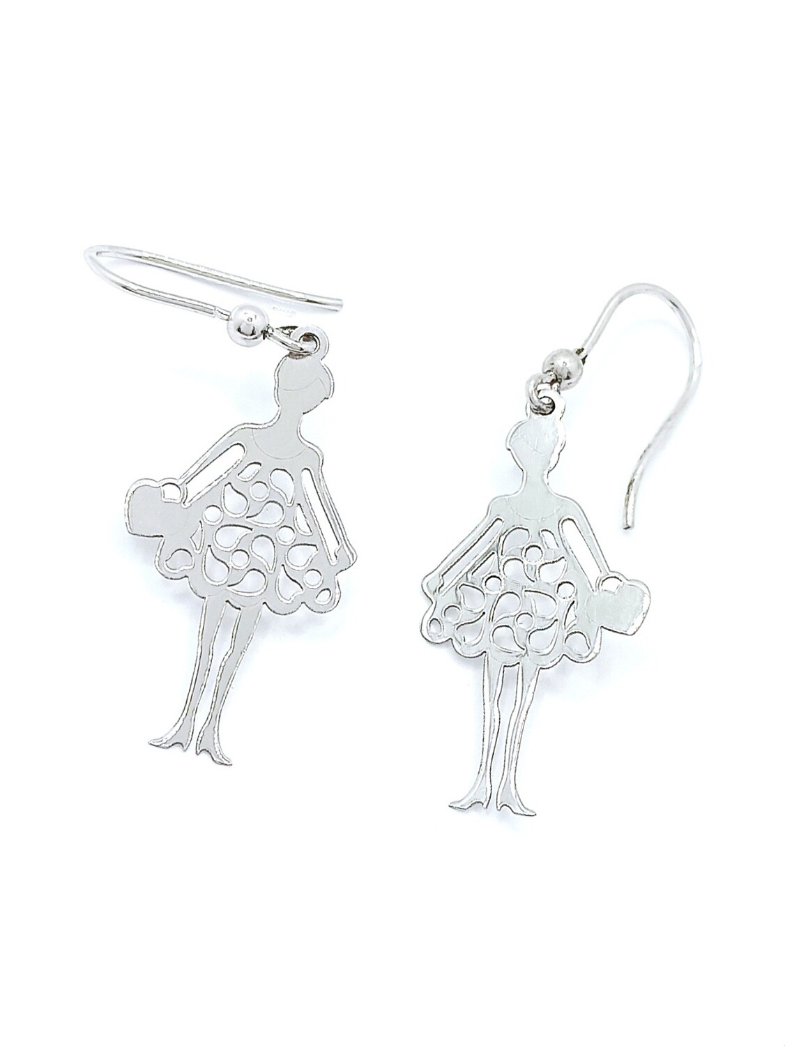Silver 925 lady design earring, MODEL-SIZE: 1 Earring Height : 4.8cm- Width : 1.6cm