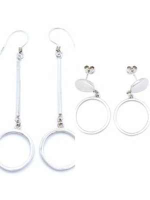 Silver 925 earrings with round dangling element