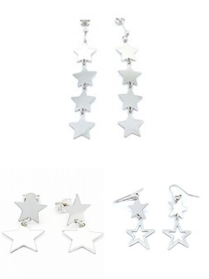 Silver 925 star design stud earrings
