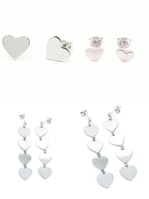Silver 925  heart stud earrings