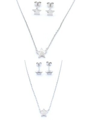 Silver 925 stone star SET