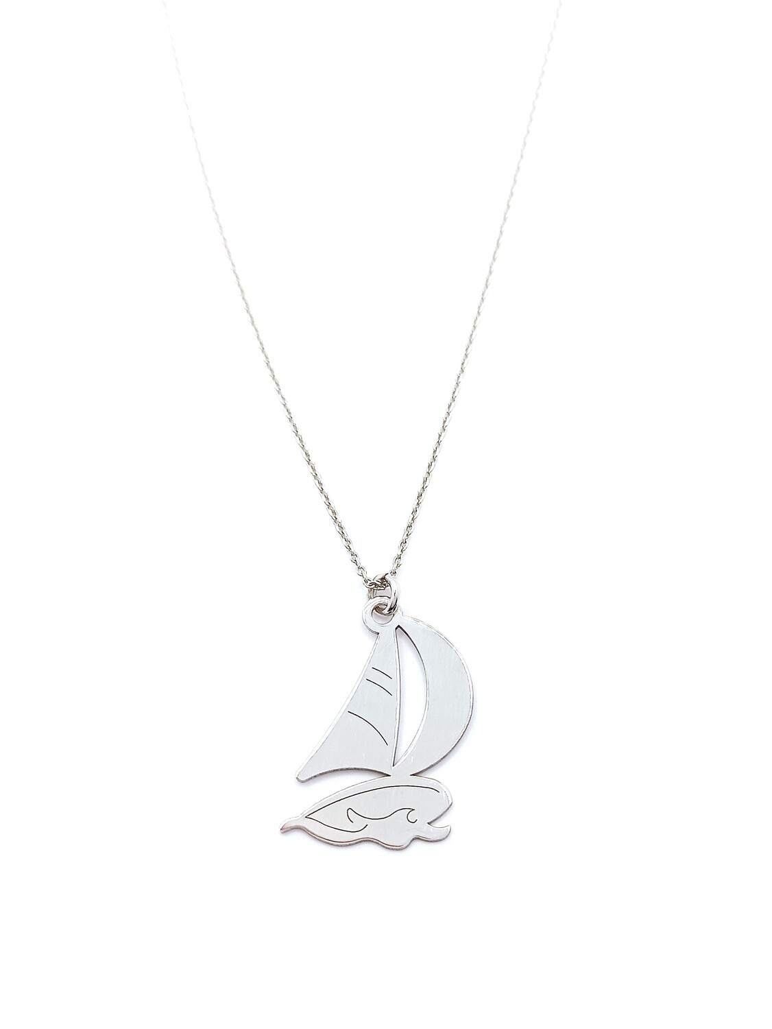Silver 925 sailing sea bottom or eros necklace, MODEL-DESIGN-SIZE: 1-Sailing boat-Pendant Height : 2.5cm-Width : 1.7cm