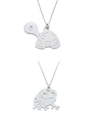 Silver 925 turtle or froq necklace