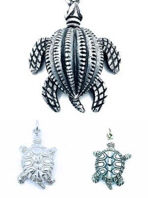 Silver 925 handmade turtle pendant