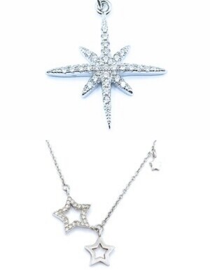 Silver 925 polar star or star necklace