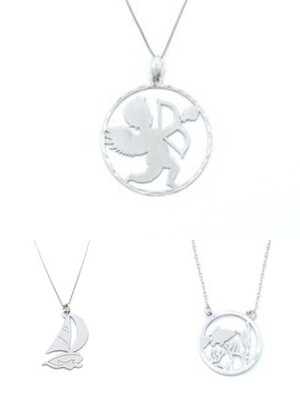 Silver 925 sailing sea bottom or eros necklace