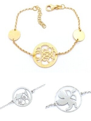 Silver 925 sea bottom fish or eros hand bracelet