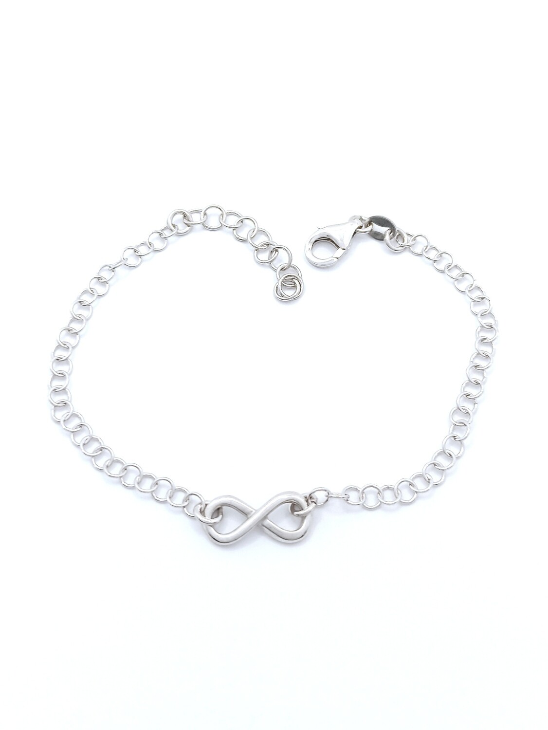 Silver 925 infinity design solid hand bracelet, MODEL-SIZE-CHAIN LENGTH: 1 Design Height: 0.6cm-Width: 1.4cm-Chain Length: 20cm Adjustable All Size