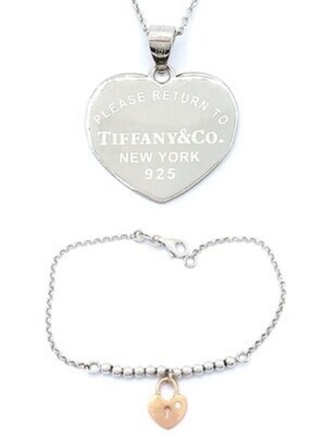 Silver 925 tiffany type big heart necklace or bracelet