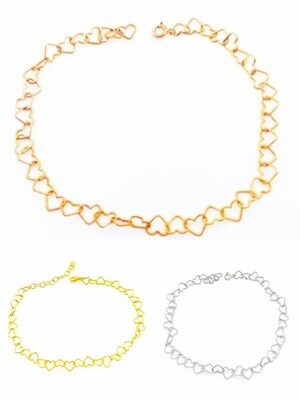 Silver 925 heart rose or white hand bracelet