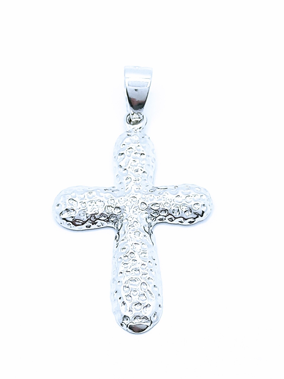 Silver 925 hammermade cross pendant, MODEL: 1 Pendant Height: 4cm-Width : 2.2cm