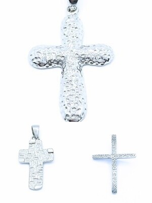 Silver 925 hammermade cross pendant