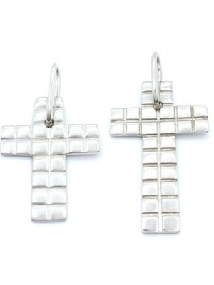 Silver 925 line surface cross pendant
