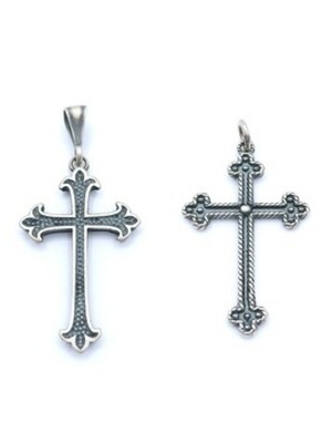 Silver 925 ancient cross oxidized pendant