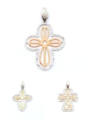 Silver 925 diamond cut cross pendant