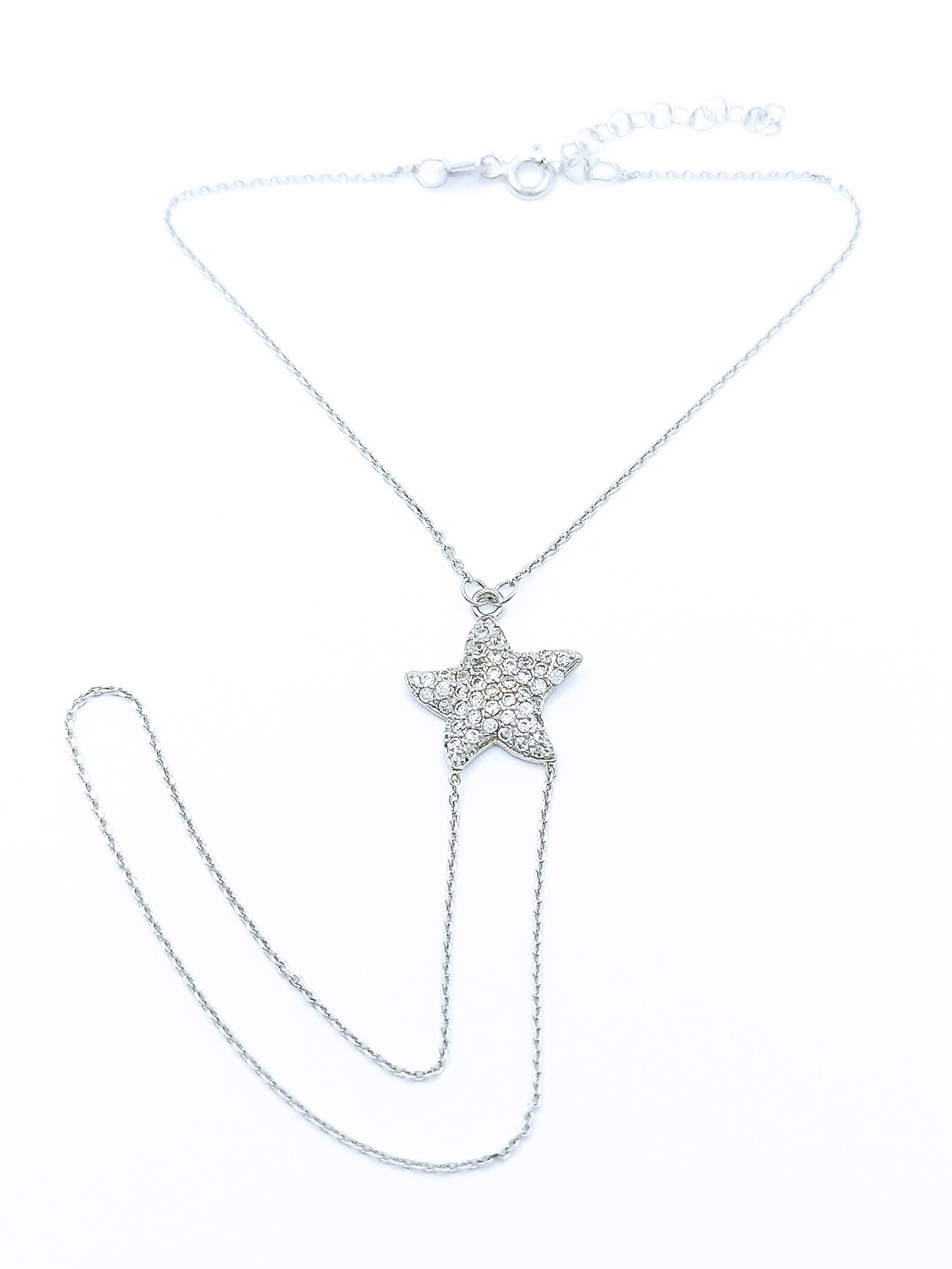 Silver 925 stone sea star bracelet ring, MODEL-SIZE: 1-Design Height: 1.6cm-Width: 1.5cm