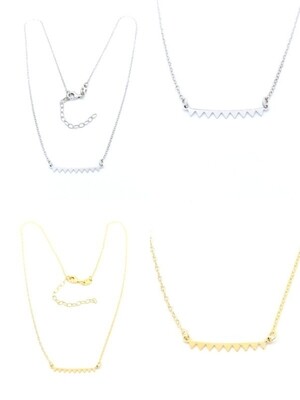 Silver 925 white or gold wave necklace