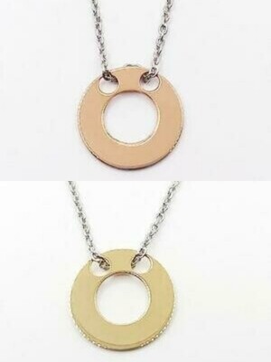 Silver 925 round design 2 color necklace