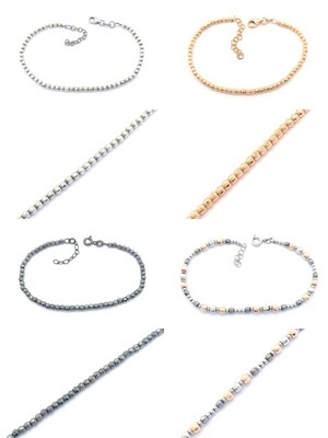 Silver 925 ball design hand bracelet