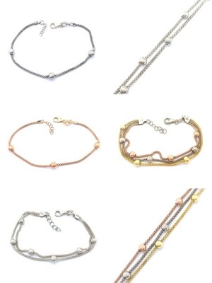 Silver 925 hand bracelet ball to ball design