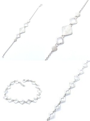Silver 925 fancy square or round design hand bracelet