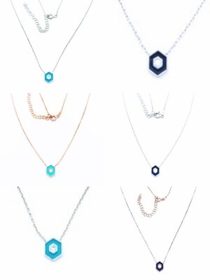 Silver 925 evil eye light or dark blue necklace