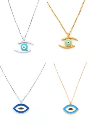 Silver 925 evil eye eye shape necklace