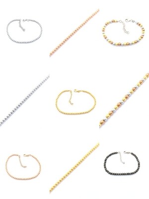 Silver 925 ball hand bracelet all color