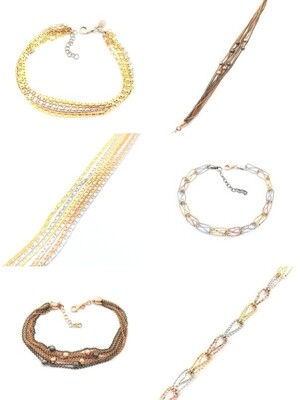 Silver 925 multi chain hand bracelet