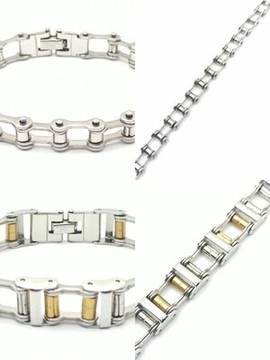 Stainless steel motorcycle chain mens bracelet