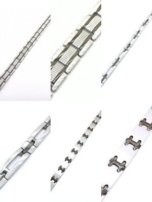 Stainless steel black and silver men bracelet