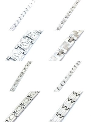 Stainless steel silver men bracelet