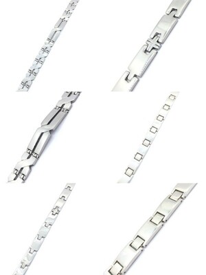 Stainless steel silver men bracelet