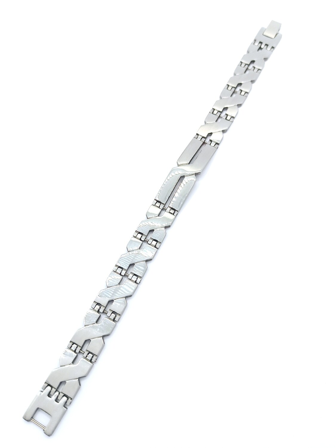 Stainless steel silver men bracelet, MODEL-SIZE: 1-Bracelet Length: 20.5cm