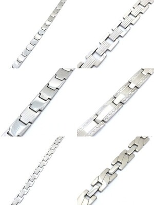 Stainless steel silver men bracelet