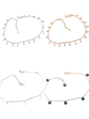 Silver 925 hand bracelet with dangling balls or  stone