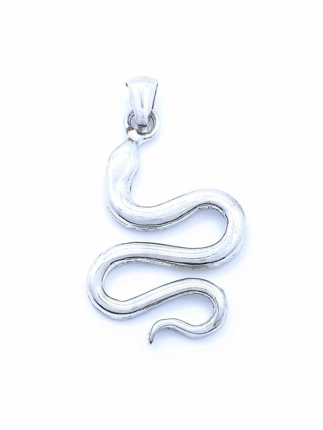 Silver 925 big solid handmade snake pendant, MODEL-SIZE: 1 Pendant length : 3.6cm-width : 2cm