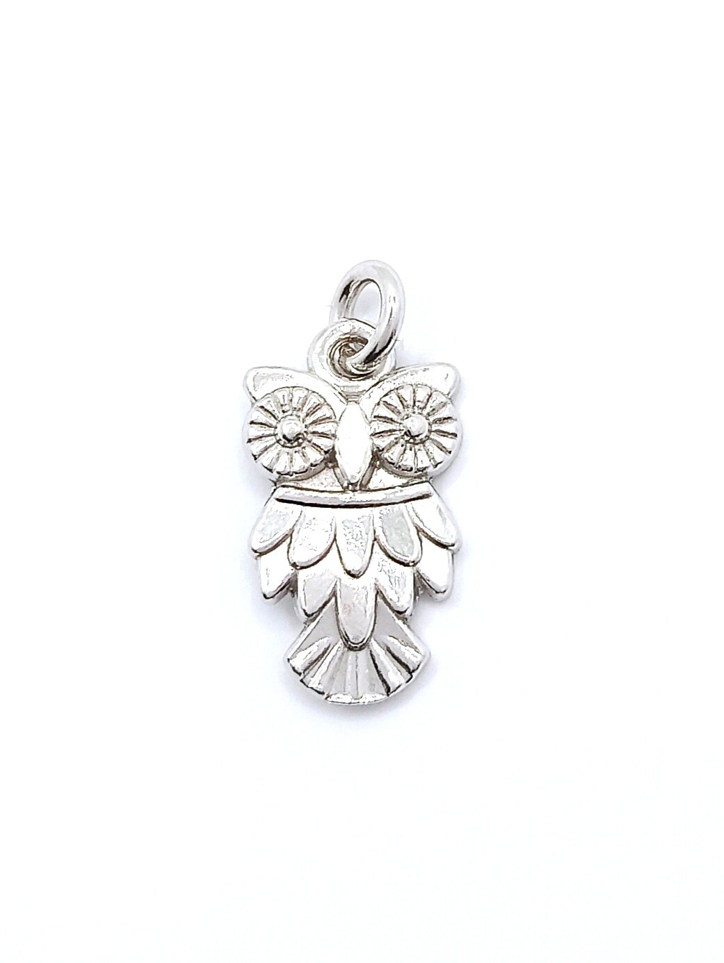 Silver 925 solid owl bird pendant, MODEL-SIZE-COLOR: 1 Pendant height : 2.2cm-Width : 1.1cm-White