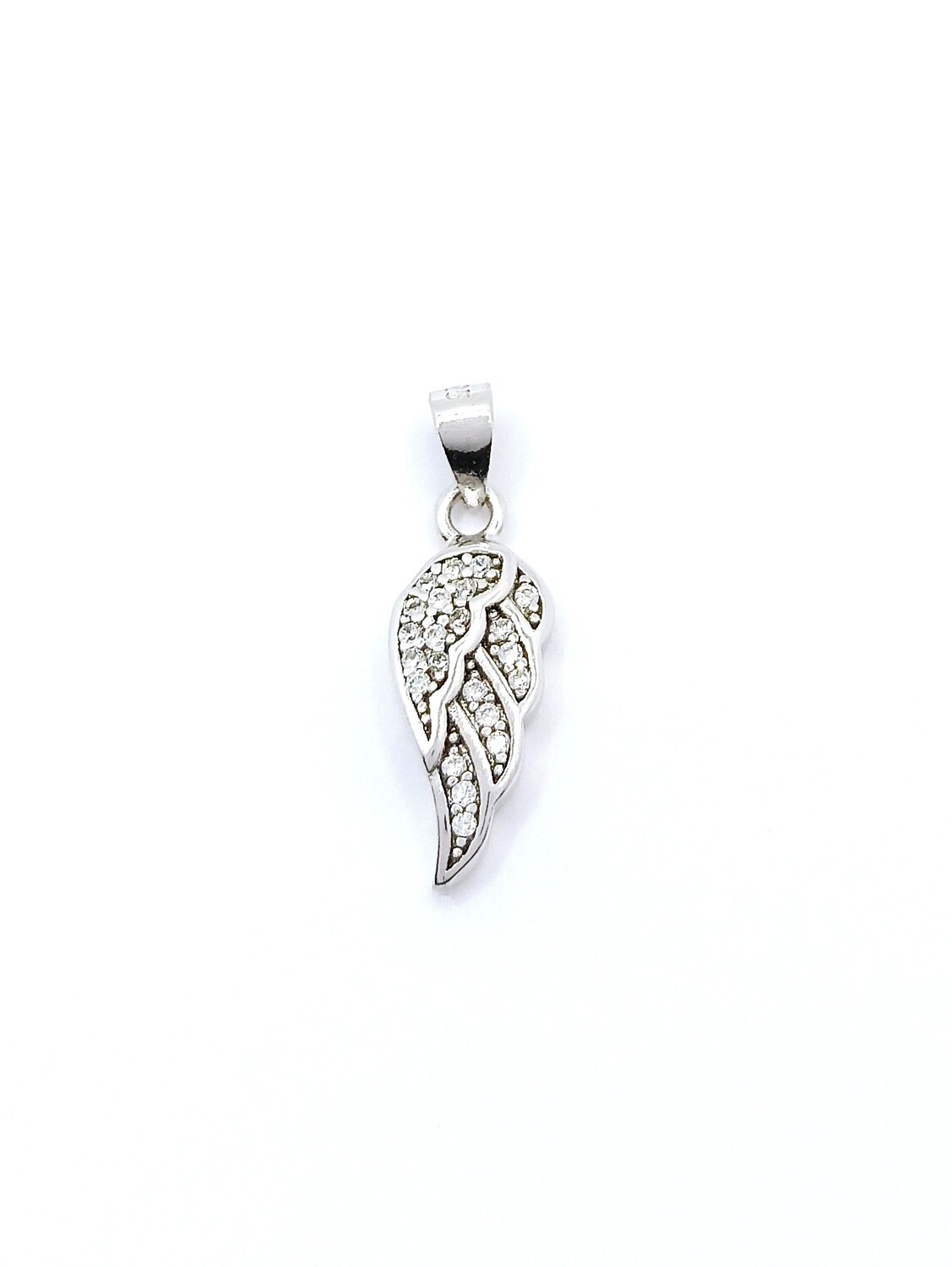 Silver 925 stone angel wing pendant, MODEL-SIZE: 1 Pendant Height: 2.1cm-Width : 0.7cm