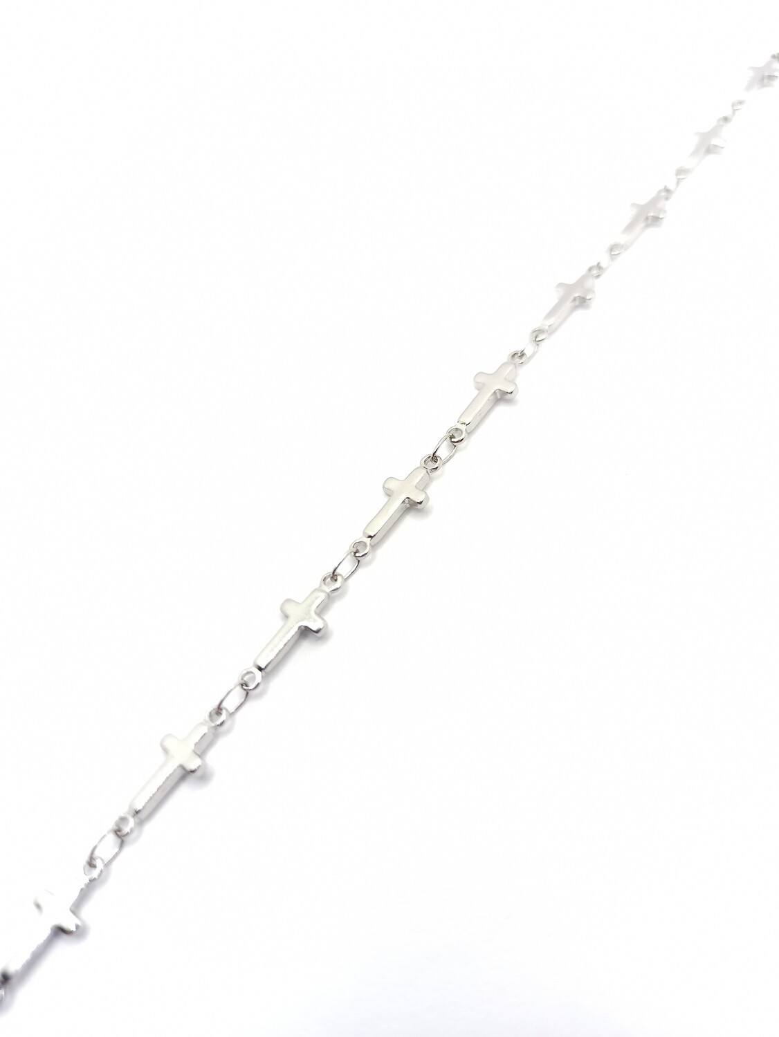 St.steel thin cross silver bracelet, MODEL-BRACELET LENGTH: 1-Bracelet Length: 21cm