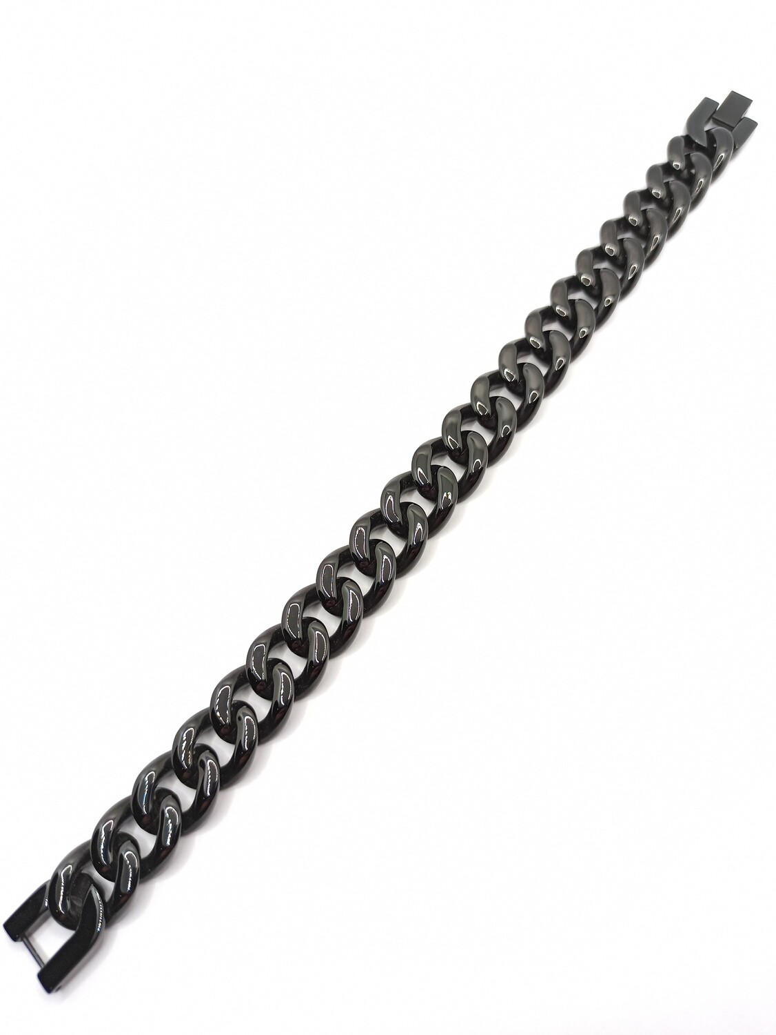 St. steel black thick gourmet mens bracelet, BRACELET COLOR-SIZE: 1 Color : Black-Length: 23.5cm